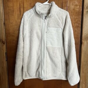 Men's Medium Goodfellow & Co. Cream Fleece Faux Fur Jacket NEW